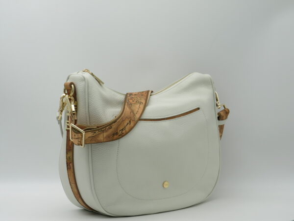 ALVIERO MARTINI BORSA GRANDE SOTTOBRACCIO +TRACOLLA PELLE AVORIO - immagine 2