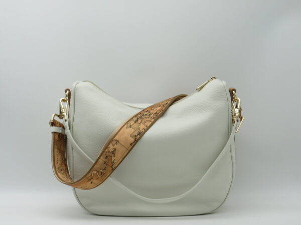 ALVIERO MARTINI BORSA GRANDE SOTTOBRACCIO +TRACOLLA PELLE AVORIO - immagine 3