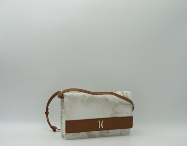 ALVIERO MARTINI 1'CLASSE POCHETTE/TRACOLLA GEO BIANCO+CUOIO - immagine 2