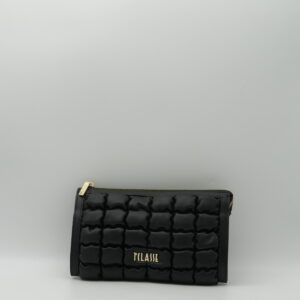 ALVIERO MARTINI POCHETTE MATELASSEE NERA CON LACCINO RIFINITA GEO