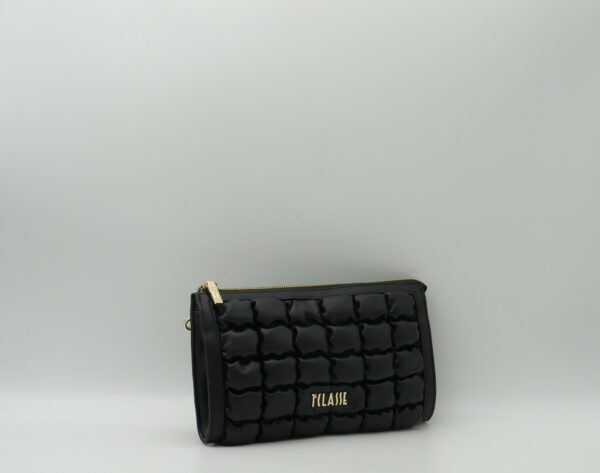 ALVIERO MARTINI POCHETTE MATELASSEE NERA CON LACCINO RIFINITA GEO - immagine 2