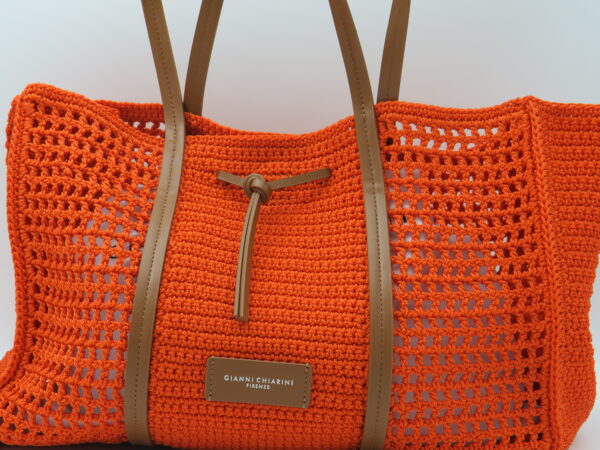 GIANNI CHIARINI SHOPPING GRANDE COTONE ARANCIO - immagine 2
