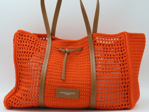 GIANNI CHIARINI SHOPPING GRANDE COTONE ARANCIO