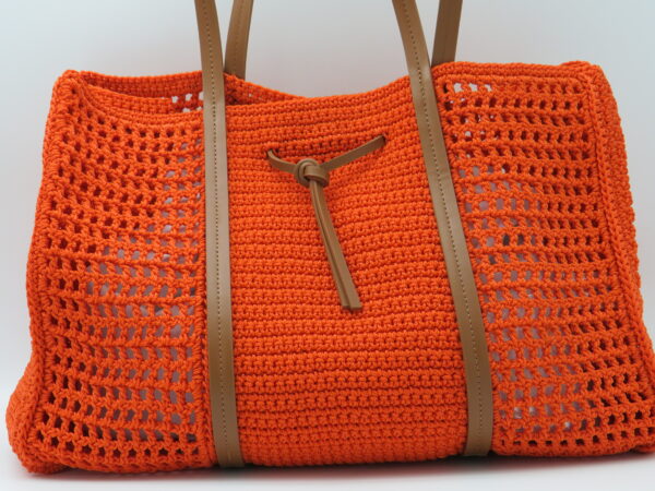 GIANNI CHIARINI SHOPPING GRANDE COTONE ARANCIO - immagine 3