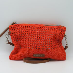 GIANNI CHIARINI TRACOLLA PIATTA IN COTONE ARANCIO