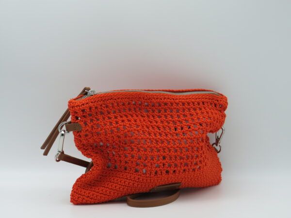 GIANNI CHIARINI TRACOLLA PIATTA IN COTONE ARANCIO - immagine 2