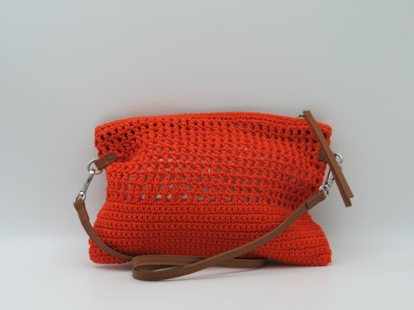 GIANNI CHIARINI TRACOLLA PIATTA IN COTONE ARANCIO - immagine 3