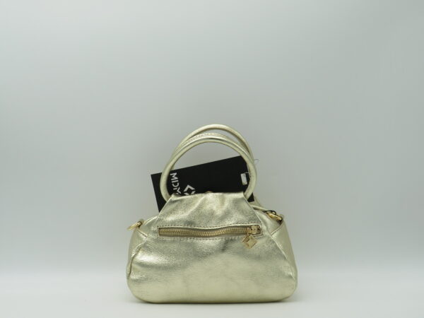 MIDMAIND BORSA PICCOLA MANICI TONDI PELLE LAMINATA ORO - immagine 3
