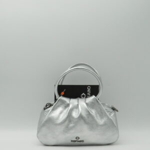 MIDMAIND BORSA PICCOLA MANICI TONDI PELLE ARGENTO