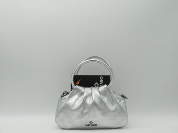 MIDMAIND BORSA PICCOLA MANICI TONDI PELLE ARGENTO