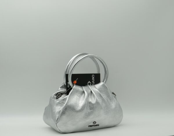 MIDMAIND BORSA PICCOLA MANICI TONDI PELLE ARGENTO - immagine 2