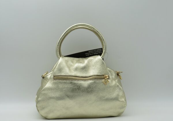 MIDMAIND BORSA MEDIA MANICI TONDI PELLE LAMINATA ORO - immagine 3