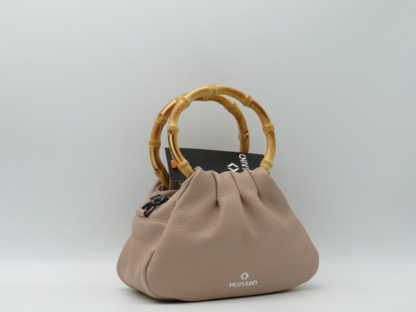 MIDMAIND BORSA PICCOLA TONDI BAMBOO PELLE CIPRIA - immagine 2