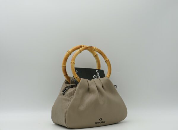 MIDMAIND BORSA PICCOLA MANICI BAMBOO PELLE SABBIA - immagine 2