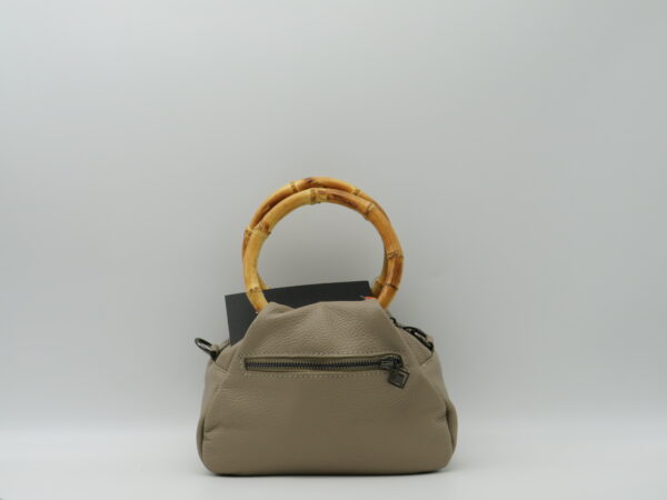 MIDMAIND BORSA PICCOLA MANICI BAMBOO PELLE SABBIA - immagine 3