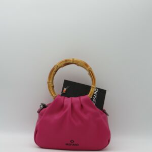 MIDMAIND BORSA PICCOLA MANICI BAMBOO PELLE FUXIA