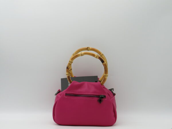 MIDMAIND BORSA PICCOLA MANICI BAMBOO PELLE FUXIA - immagine 3