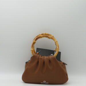 MIDMAIND BORSA PICCOLA MANICI BAMBOO PELLE CUOIO