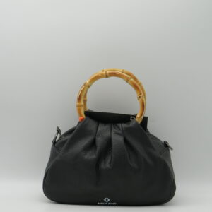 MIDMAIND BORSA MEDIA MANICI BAMBOO PELLE NERO