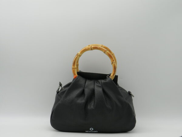MIDMAIND BORSA MEDIA MANICI BAMBOO PELLE NERO