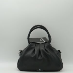 MIDMAIND BORSA MEDIA MANICI TONDI PELLE NERO