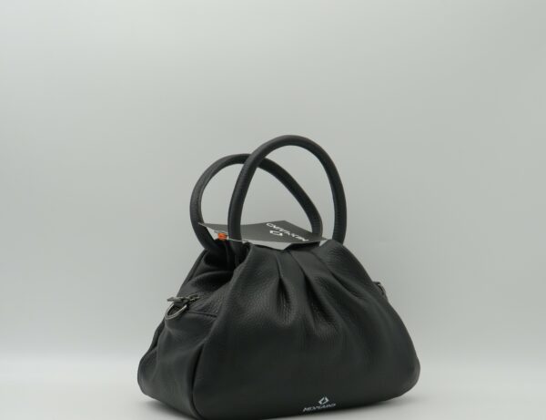 MIDMAIND BORSA MEDIA MANICI TONDI PELLE NERO - immagine 2
