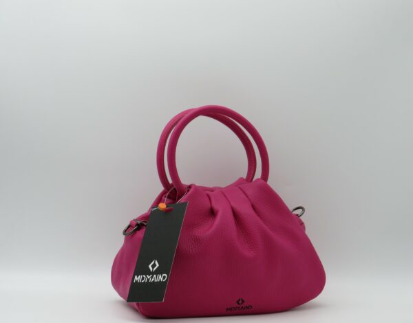 MIDMAIND BORSA MEDIA MANICI TONDI PELLE FUXIA - immagine 2