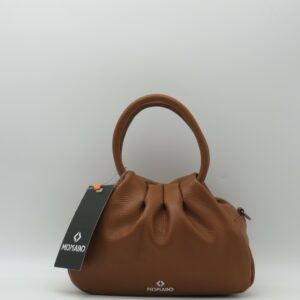 MIDMAIND BORSA MEDIA MANICI TONDI PELLE CUOIO