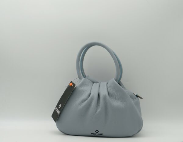 MIDMAIND BORSA MEDIA MANICI TONDI PELLE CELESTE