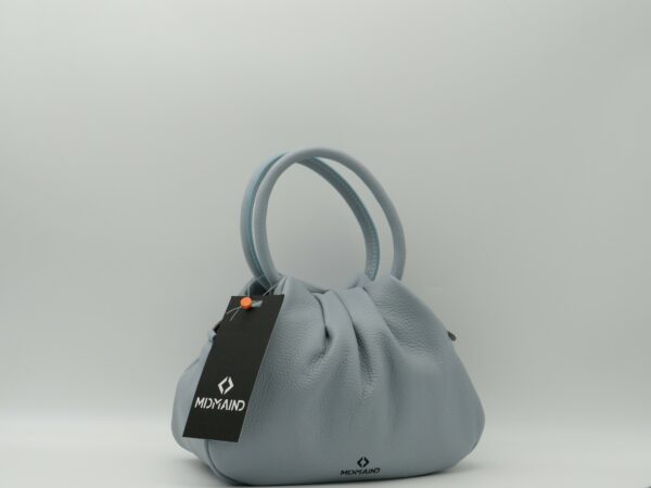 MIDMAIND BORSA MEDIA MANICI TONDI PELLE CELESTE - immagine 2