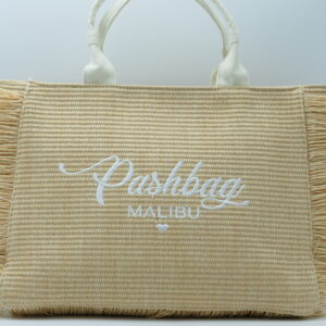 PASH BAG BORSA A MANO RAFIA+FRANGE NATURALE