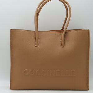 COCCINELLE SHOPPING GRANDE IN PELLE MARTELLATA COL. CARNE