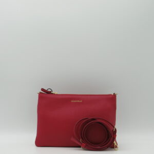 COCCINELLE POCHETTE CON TRACOLLA IN PELLE ROSSA