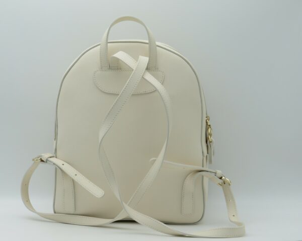 ALVIERO MARTINI 1'CLASSE ZAINO GRANDE DOPPIA ZIP AVORIO+GEO RAFFIA - immagine 3
