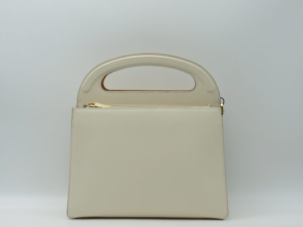 ALVIERO MARTINI 1 CLASSE BORSA A MANO GRANDE IN PELLE AVORIO - immagine 3