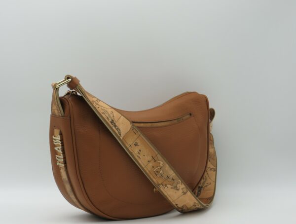 ALVIERO MARTINI 1'CLASSE TRACOLLA STONDATA PICCOLA IN PELLE TABACCO+GEO - immagine 2