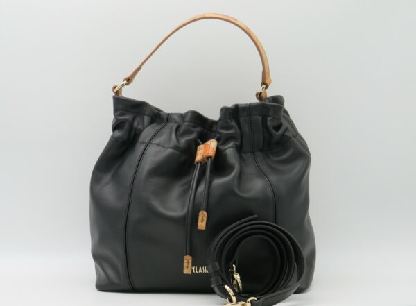 ALVIERO MARTINI 1'CLASSE SECCHIELLO CON TRACOLLA IN PELLE NERO+GEO