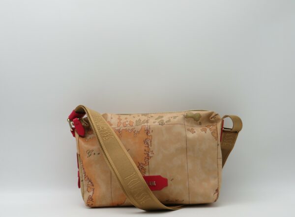 ALVIERO MARTINI 1'CLASSE TRACOLLA PICCOLA GEO GOMMATO+ROSSO