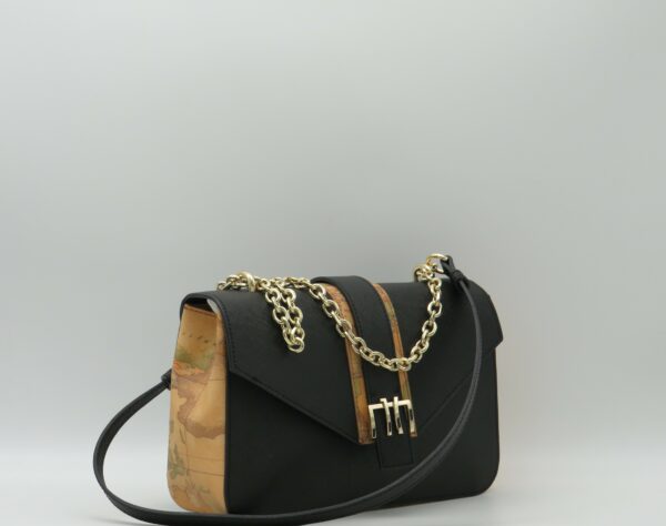 ALVIERO MARTINI BORSA MADIA SOTTOBRACCIO/TRACOLLA SAFFIANO NERO + GEO - immagine 2