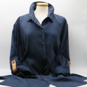 ALVIERO MARTINI 1 CLASSE CAMICIA CASUAL LUNGA BLU RIFINITA GEO
