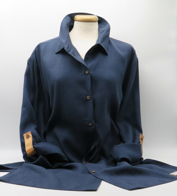 ALVIERO MARTINI 1 CLASSE CAMICIA CASUAL LUNGA BLU RIFINITA GEO