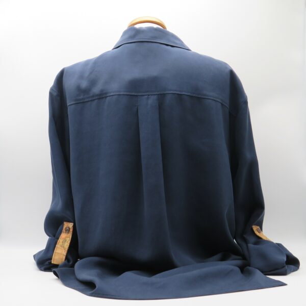 ALVIERO MARTINI 1 CLASSE CAMICIA CASUAL LUNGA BLU RIFINITA GEO - immagine 3