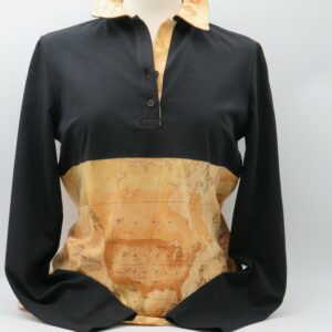 ALVIERO MARTINI 1'CLASSE POLO MANICA LUNGA NERA+GEO