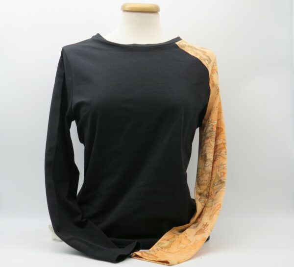 ALVIERO MARTINI 1'CLASSE TSHIRT MANICA LUNGA NERA+GEO