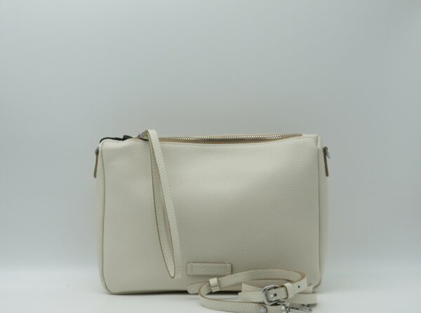 GIANNI CHIARINI POLSIERA/TRACOLLA IN PELLE BIANCO MARMO