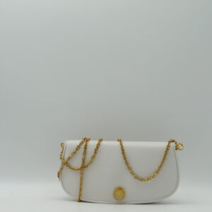 GIANNI CHIARINI POCHETTE/TRACOLLA PICCOLA IN PELLE BIANCO MARMO