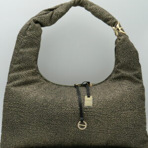BORBONESE HOBOBAG GRANDE DOPPIO SOFFIETTO JET MARRONE OP.