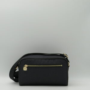 BORBONESE TRACOLLA PICCOLA ZIP FRONTALE JET NERO