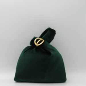 BORBONESE BORSA PICCOLA DA POLSO VELLUTO VERDE ALLORO