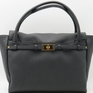 BORBONESE BORSA MANO/TRACOLLA PELLE MARTELLATA NERA